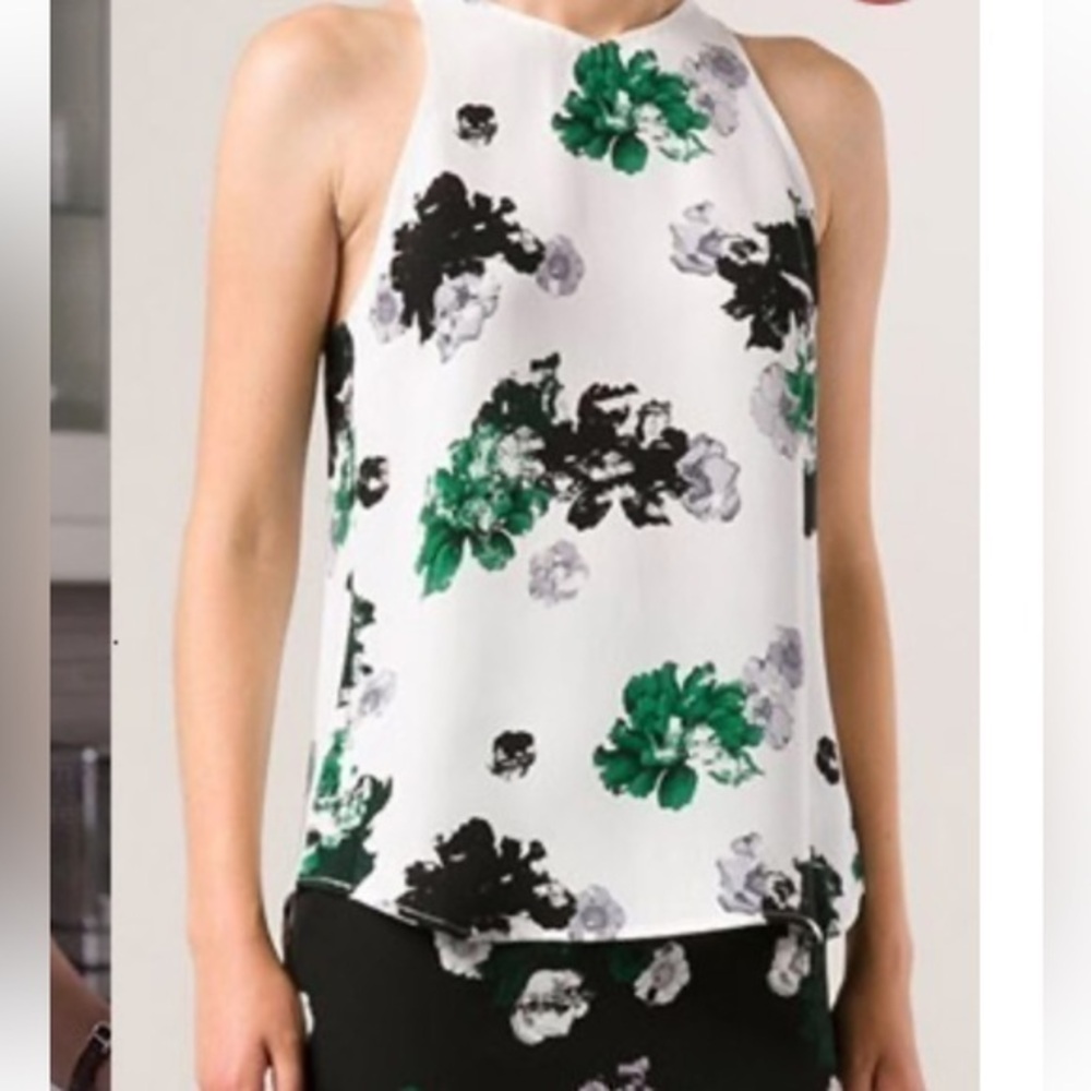 A.L.C. Silk floral top sleeveless women’s